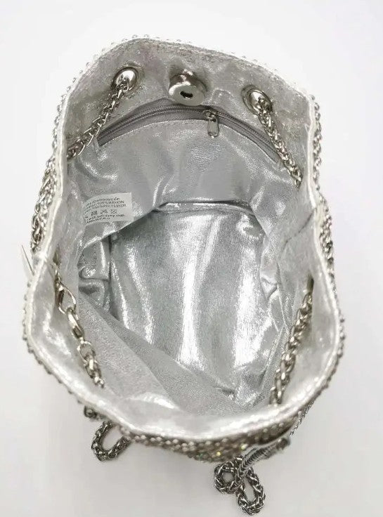 Bolso de cubo con pedrería