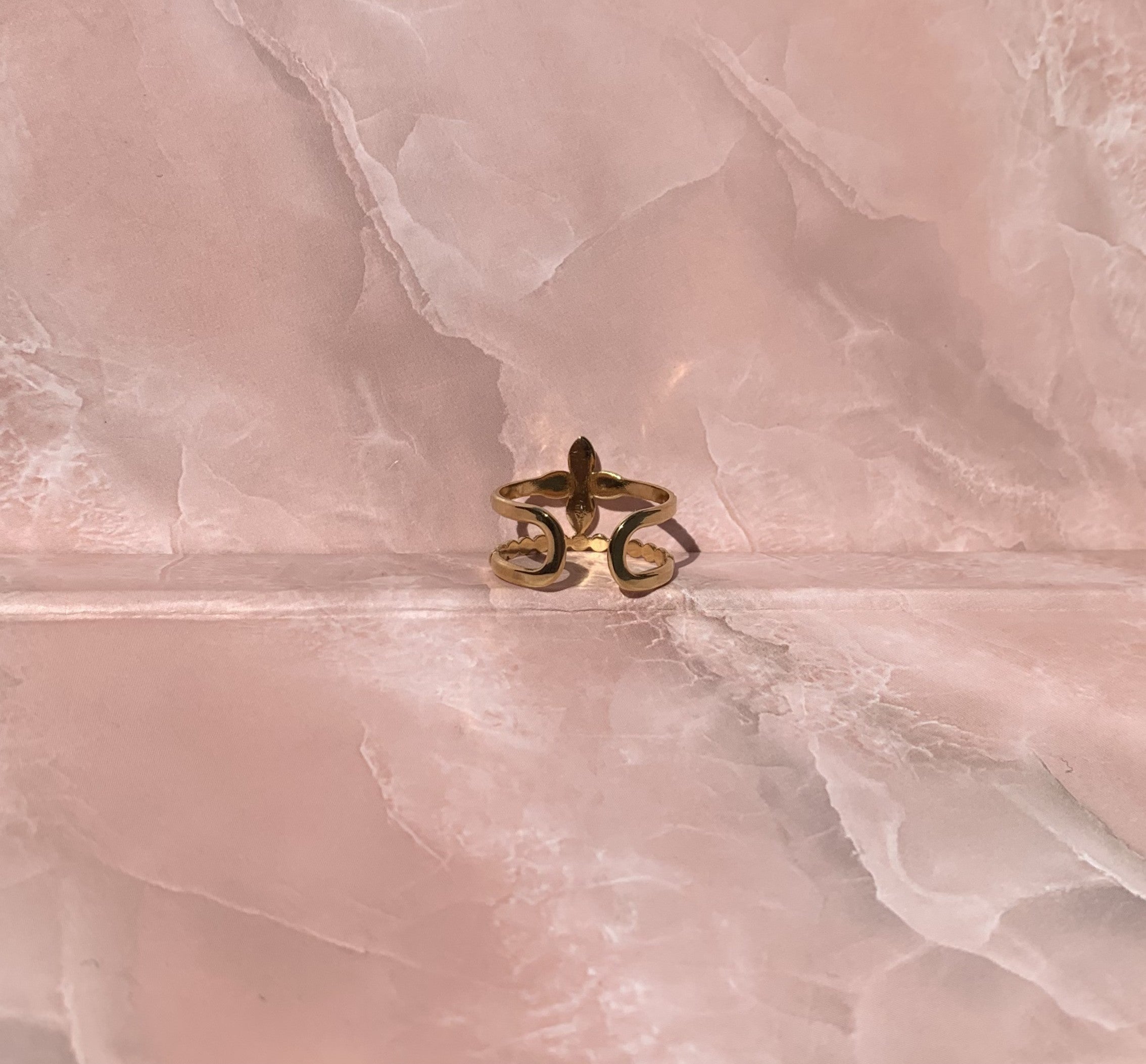 Anillo de flor de acero inoxidable