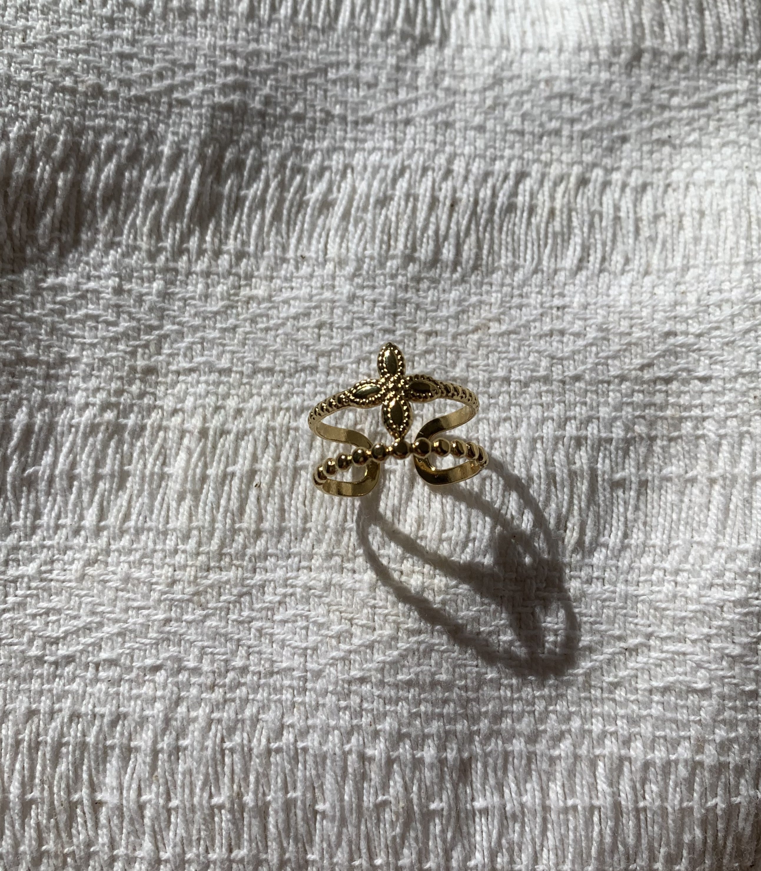 Anillo de flor de acero inoxidable