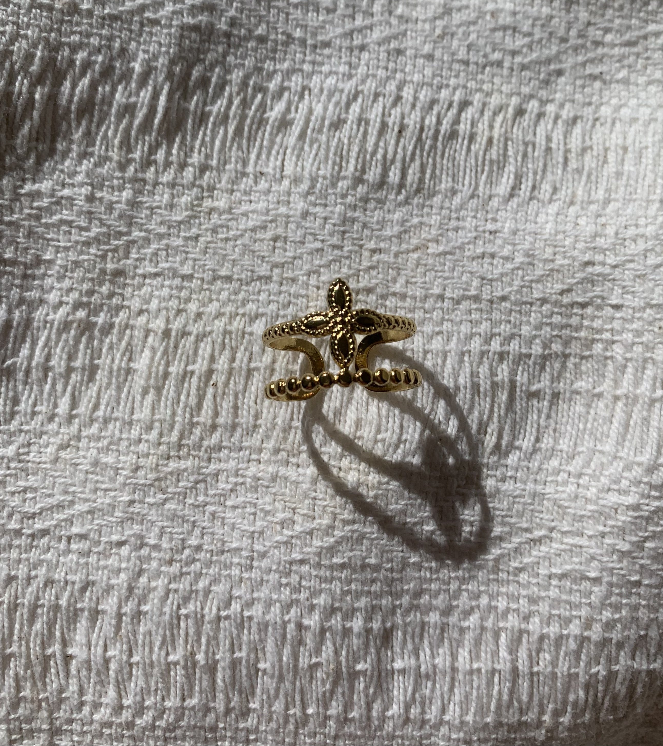 Anillo de flor de acero inoxidable