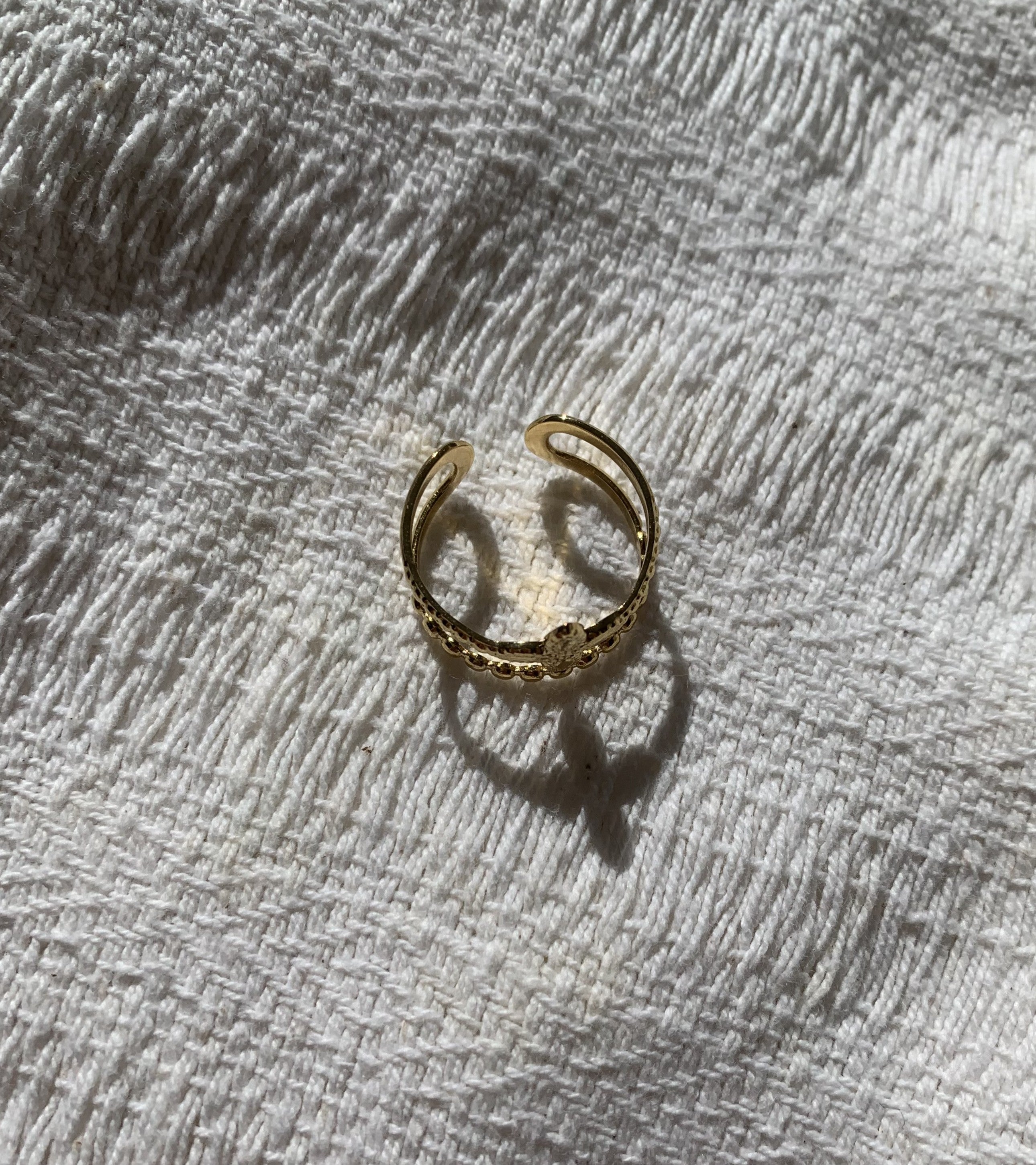 Anillo de flor de acero inoxidable